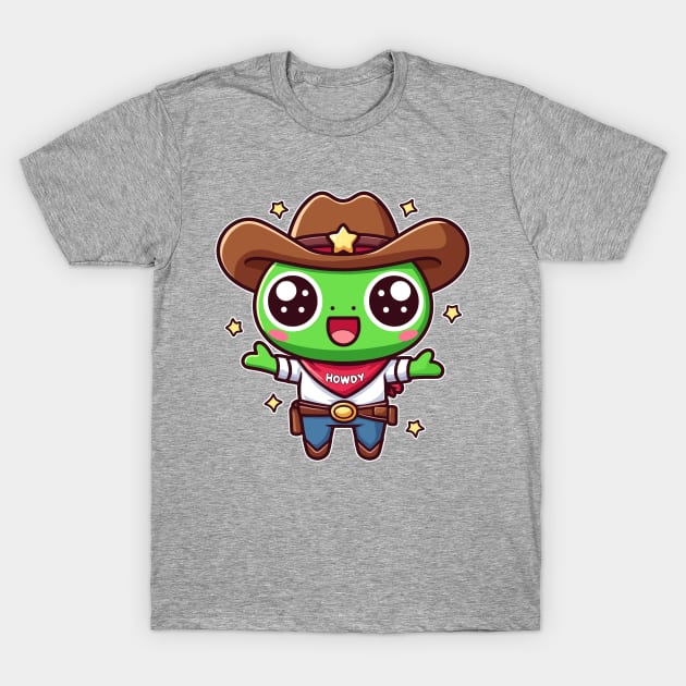 Kawaii Cowboy Frog Funny Country Toad Lover T-Shirt by Cuteness Klub